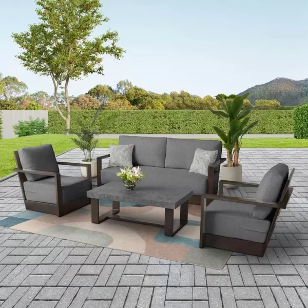 WIN Agio Bentley 4 Piece Patio Set + Cover 
