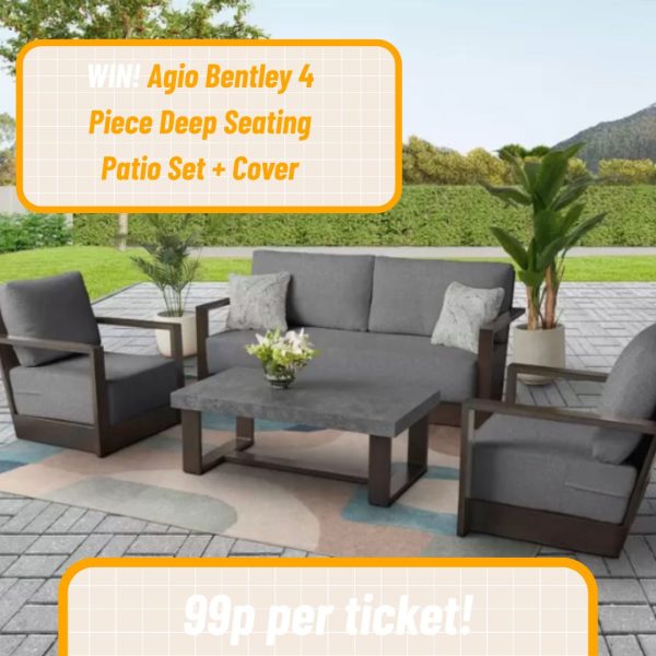 WIN Agio Bentley 4 Piece Patio Set + Cover 